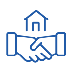 Handshaking and house icon Handshaking and house icon